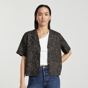Everlane The Linen Workwear Shirt, L, Midnight Floral